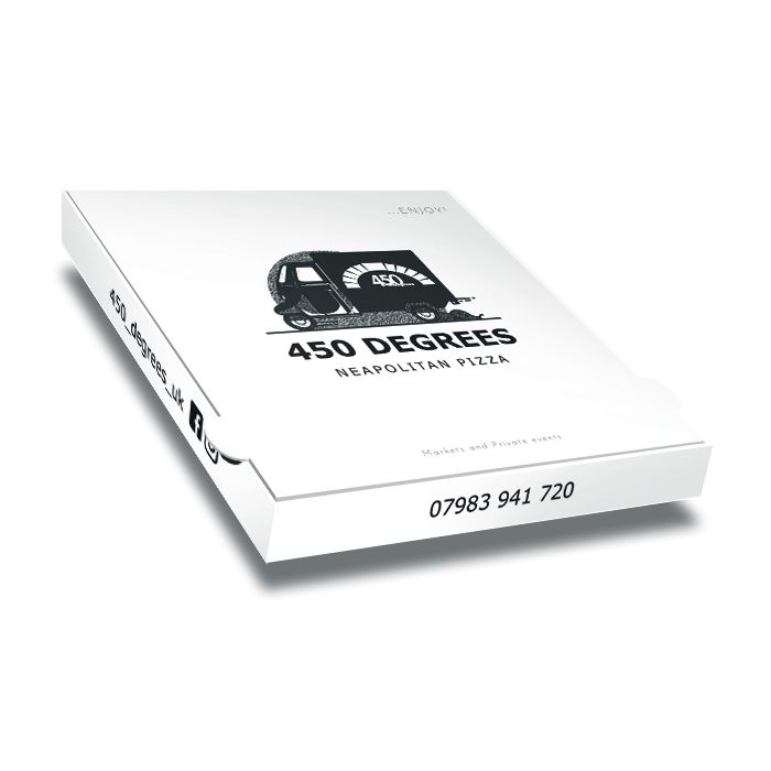 450 DEGREE - Pizza Box White Paper - 1col - 26x26x4 - 10x10x1.5inch - 100 pz