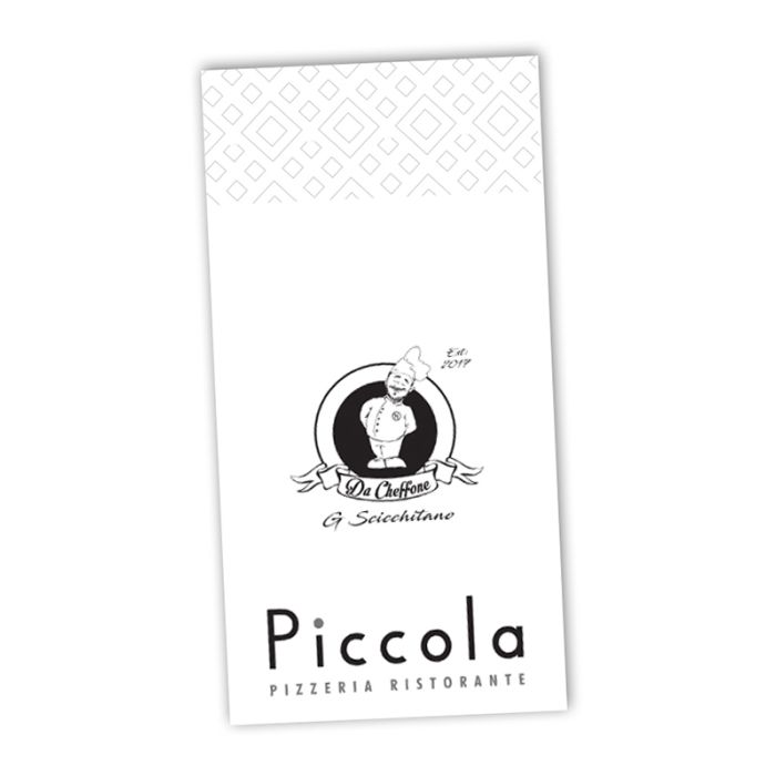 PICCOLA Napkin White - 2col - 8Fold - 2Ply - 40cm - 2000