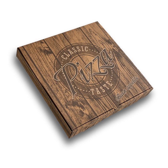 Pizza Box Wood Design - 31x31x4.8cm - 12" - 100 pz