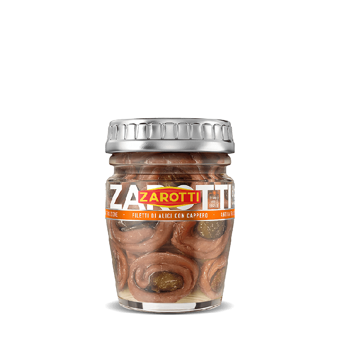 ZAROTTI - Anchovies Fillets With Capers In Sunflower oil - 60g