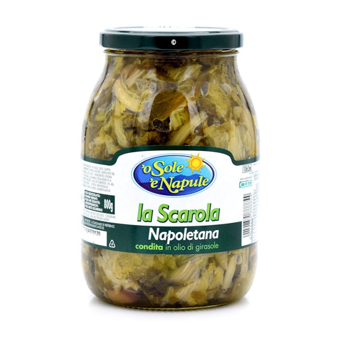 O SOLE E NAPULE - Scarole (Endive) in Sunflower Oil - 960gr Glass Jar