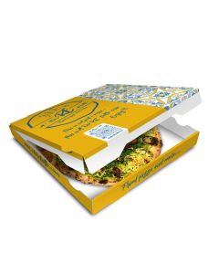 ADORE PIZZA - Pizza Box White Paper - 3col -12.5 Inch - 100 Pcs