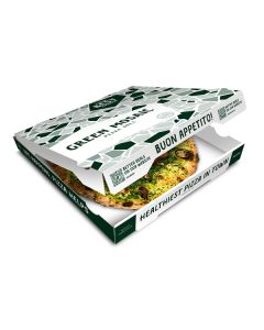 GREEN MOSAIC - Pizza Box White Paper - 1col - 32x32x4 - 12.5x12.5x1.5inch - 100 pz