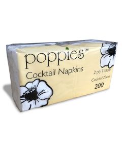 POPPIES - NAPKINS COCKTAIL WHITE - 2ply - 24cm - 4000