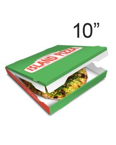 ISLAND PIZZA - Pizza Box White Paper - 2col - 26x26x4 - 10x10x1.5 inch - 100 pz