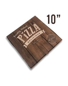 Pizza Box Wood Design - 26x26x4 - 10x10x1.5 Inch- 100 pz