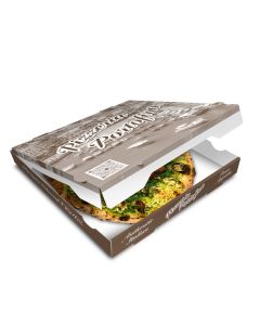 PORTOFINO - Pizza Box White Paper - 2col - 32x32x4 - 12.5x12.5x1.5 inch - 100 pz