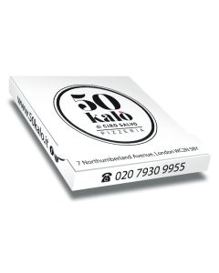 50 KALO - Pizza Box White Paper - 2col - 32x32x4 - 12.5x12.5x1.5 - 100 pz
