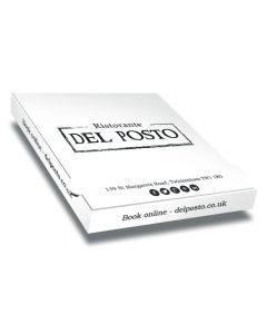 SAN GIORGIO DEAL - DEL POSTO Pizza Box White Paper - 1col - 33x33x4 - 13x13x1.5inch - 100 pz