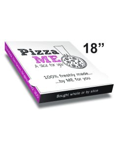 PIZZA ME - Pizza Box White Paper - 2col - 46x46x4.2 - 18x18x1.5inch - 50 pz