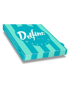DELFINO BLUE / AZZURRO - Pizza Box Patinato - 2col - 13inch - 33x33x3.5 - 13inch - 100 pz