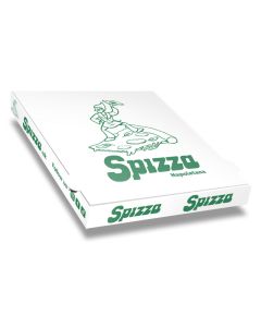 SPIZZA - Pizza Box White Paper - 1col - 31x31x4 - 12x12x1.5 inch - 100 pz