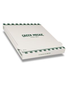 GREEN MOSAIC - Pizza Box White Paper - 2col 12.5x12.5x1.5inch - 100 pz
