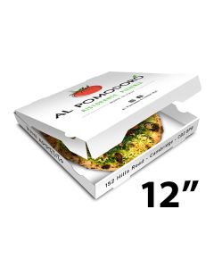 AL POMODORO - Pizza Box White Paper - 3col - 32x32x4 - 12x12x1.5inch - 100 pz