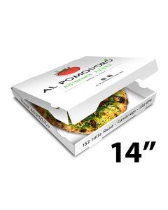 AL POMODORO - Pizza Box White Paper - 3col - 36x36x4 - 14x14x1.5inch - 100 pz