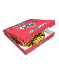 PIZZA GUYS - Pizza Box White Paper - 2col - 31x31x4 - 12x12x1.5 inch - 100 pz