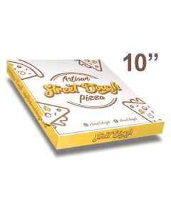 ARTISAN STREET DOUGH - Pizza Box White Paper - 2col - 26x26x4 - 10x10x1.5 - 100 pz