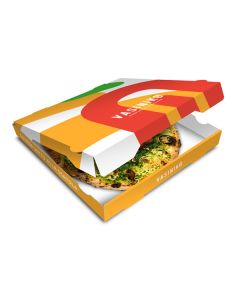 VASINIKO - Pizza Box White Paper - 3col - 32x32x4 - 12.5x12.5x1.5 inch - 100 pz