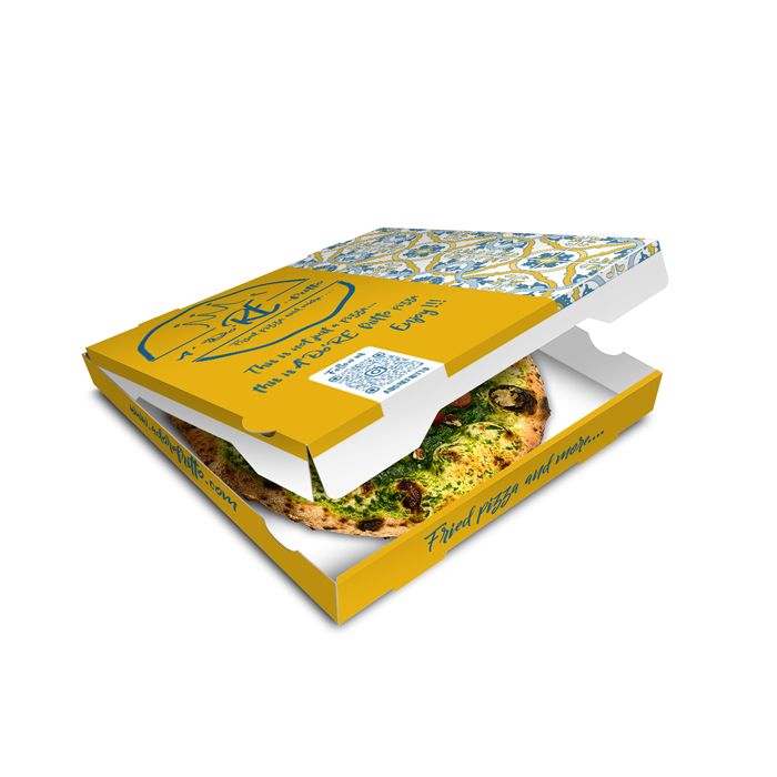 ADORE PIZZA - Pizza Box White Paper - 3col -12.5 Inch - 100 Pcs