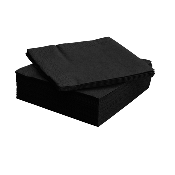 ONYX - Personalized Black Napkins - 3Ply - 8Fold - 40cm x 1000