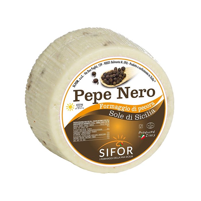 SIFOR - Black Pepper Pecorino Primosale Approx 1.100gr ( Price x kg)