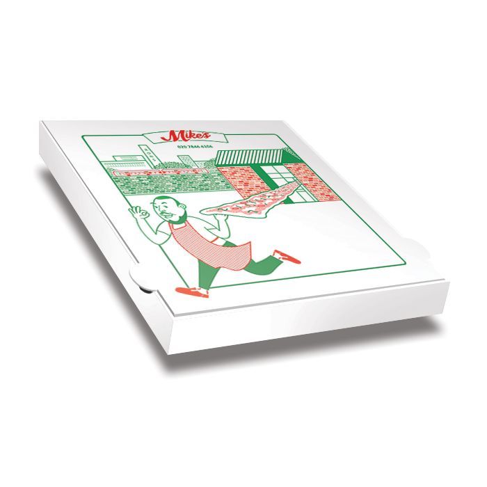 SAN GIORGIO DEAL - MIKE'S Pizza Box White Paper - 2col - 32x32x4 - 12.5x12.5x1.5 - 100 pz