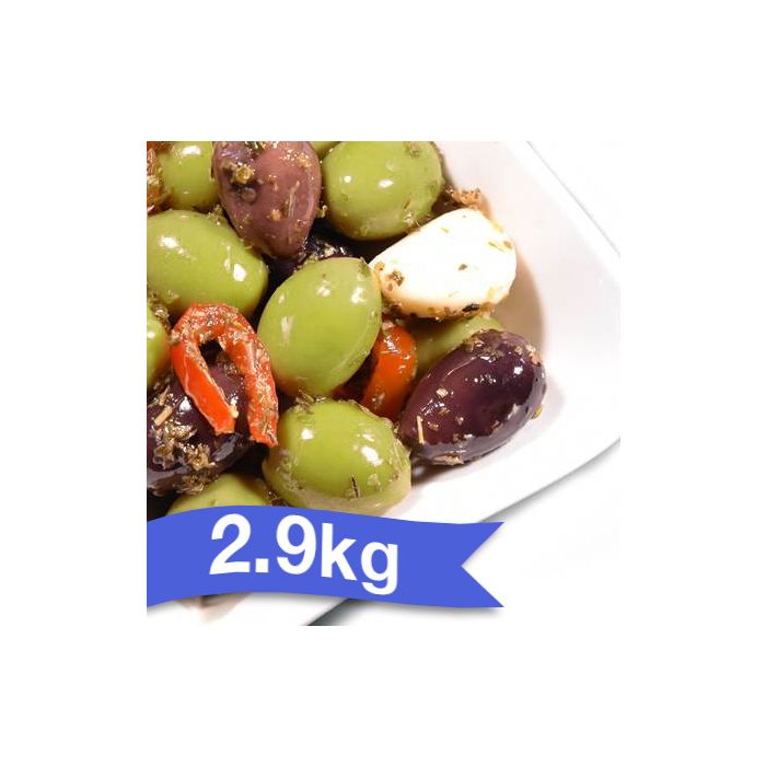 BELLORTO - OLIVES BELLA NAPOLI Pitted Green Olives Kalamata Purple and Nocellara - 2.9kg