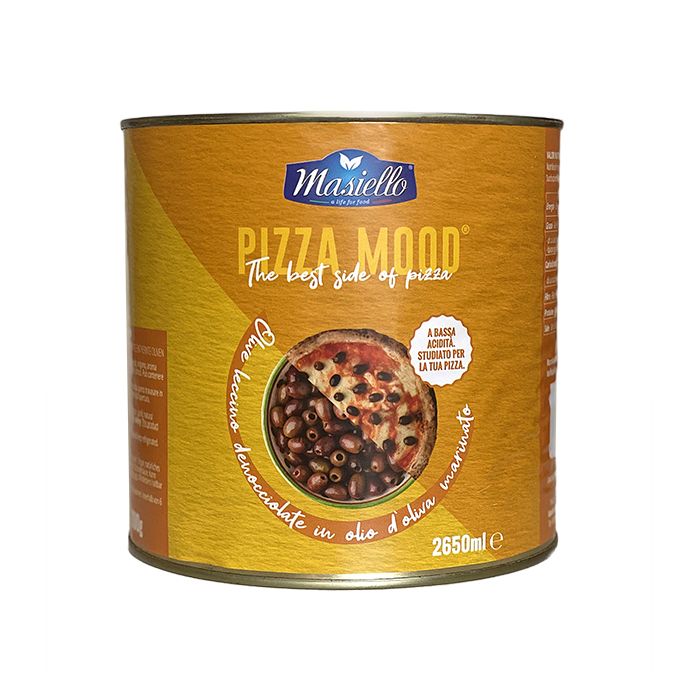 MASIELLO - PIZZA MOOD - Leccino Pitted Olives in Olive Oil  - 2.650ml