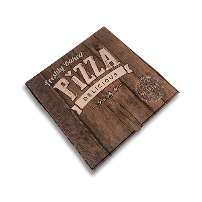 Pizza Box Wood Design - 31x31x4.8cm - 12inch - 100 pz