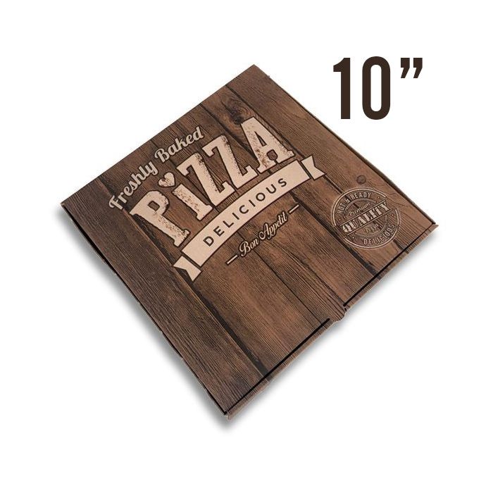 Pizza Box Wood Design - 26x26x4 - 10x10x1.5 Inch- 100 pz