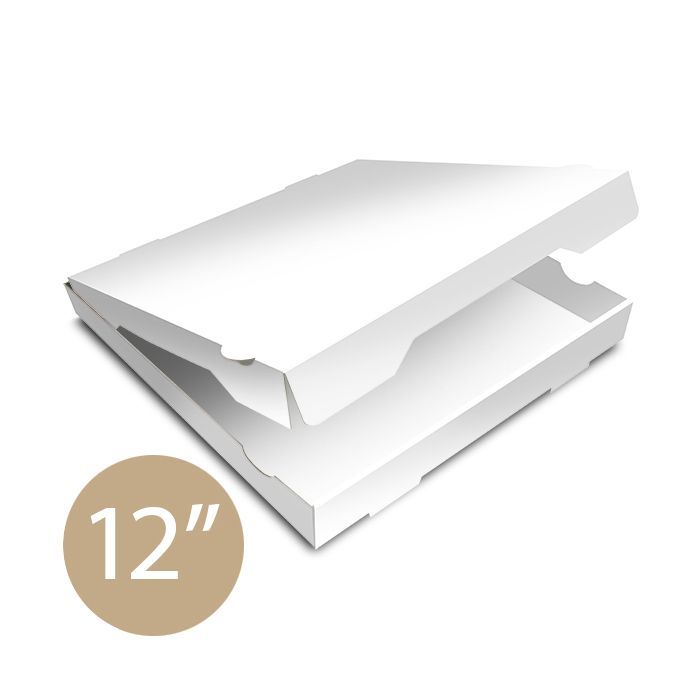 Pizza Box Plain White - 32x32x4.5cm - 12inch - 100 pz