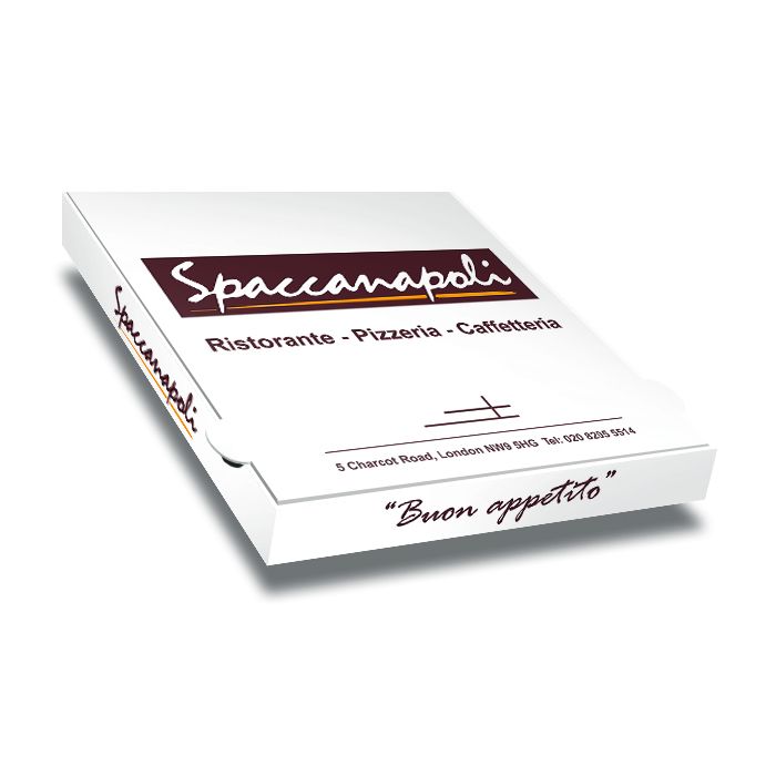 SPACCANAPOLI - Pizza Box White Paper - 2col - 32x32x4 - 12.5x12.5x1.5inch - 100 pz