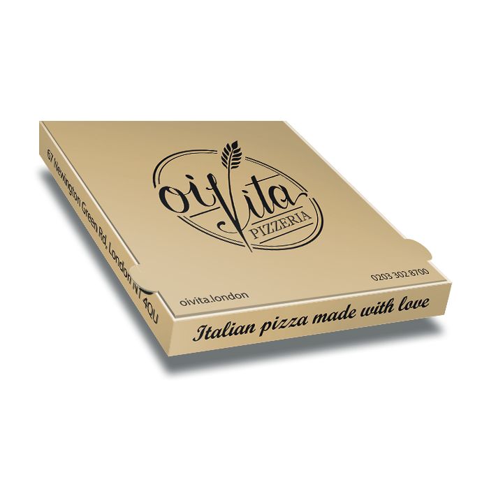 OI VITA - Pizza Box Brown Paper - 1col - 32x32x4 - 12.5x12.5x1.5inch - 100 pz