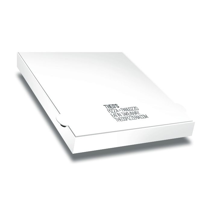 THEOS - Pizza Box White Paper - 1col - 32x32x4 - 12.5x12.5x1.5 inch - 100 pz