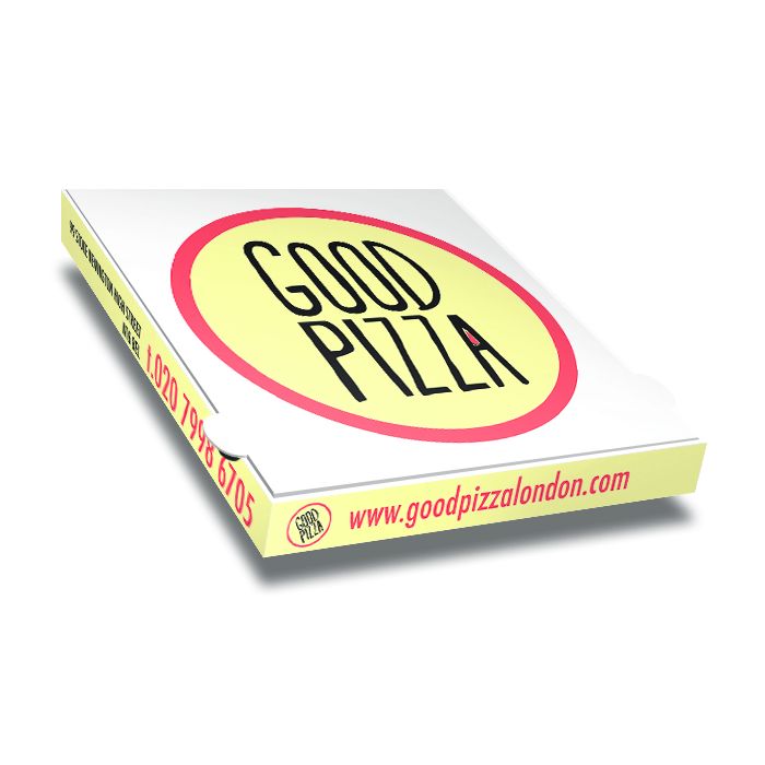 GOOD PIZZA - Pizza Box White Paper - 3col - 32x32x4 - 12.5x12.5x1.5inch - 100 pz