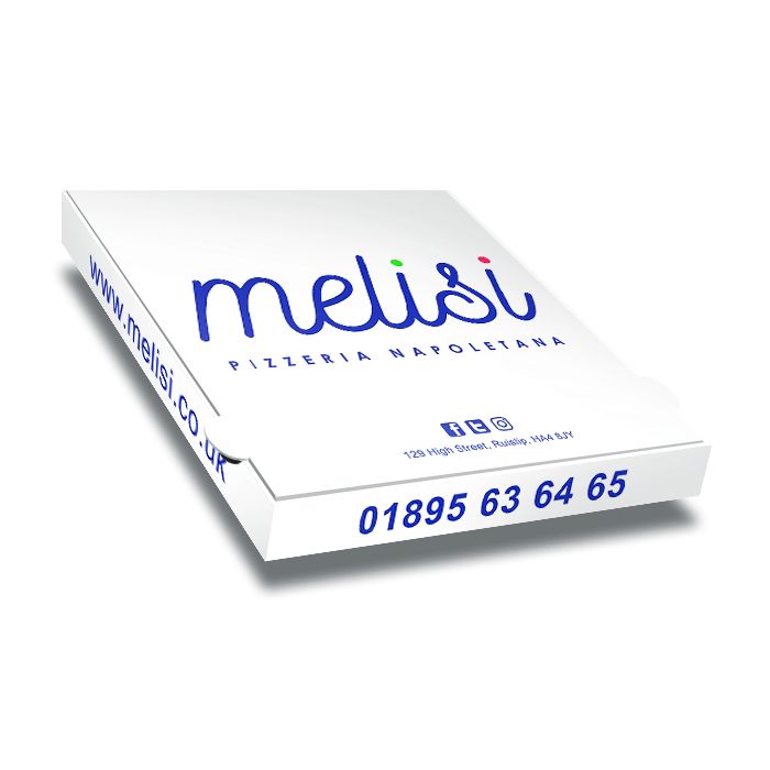 MELISI - Pizza Box White Paper - 3col - 32x32x4  12.5x12.5x1.5inch - 100 pz