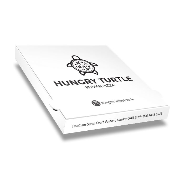 HUNGRY TURTLE - Pizza Box White Paper - 1col - 32x32x4 - 12inch - 100pz