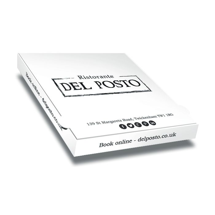 DEL POSTO Pizza Box Customised  32x32x4 - 100pcs