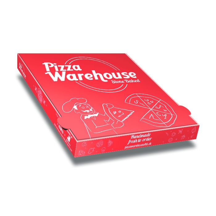 PIZZA WAREHOUSE - Pizza Box White Paper - 1col - 32x32x4 - 12inch - 100 pz