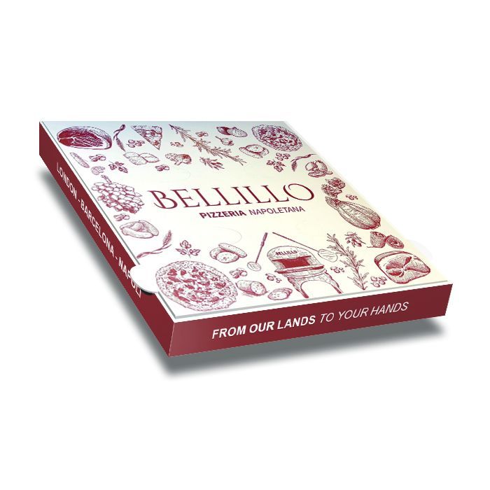 BELLILLO - Pizza Box Gloss Finish - 1col - 13x13x1.5inch - 50 pz