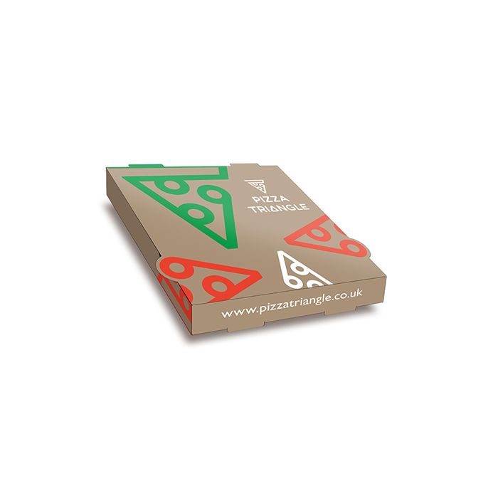 PIZZA TRIANGLE - Pizza Box Brown Paper - 3col - 20x20x4 - 8inch - 100pz