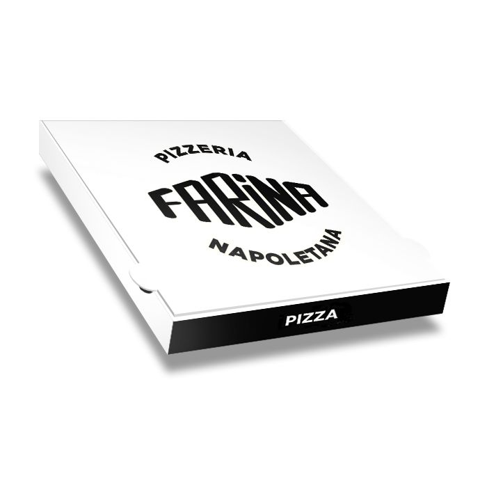 FARINA - Pizza Box White Paper - 1col - 32x32x4 - 12.5x12.5x1.5inch - 100 pz