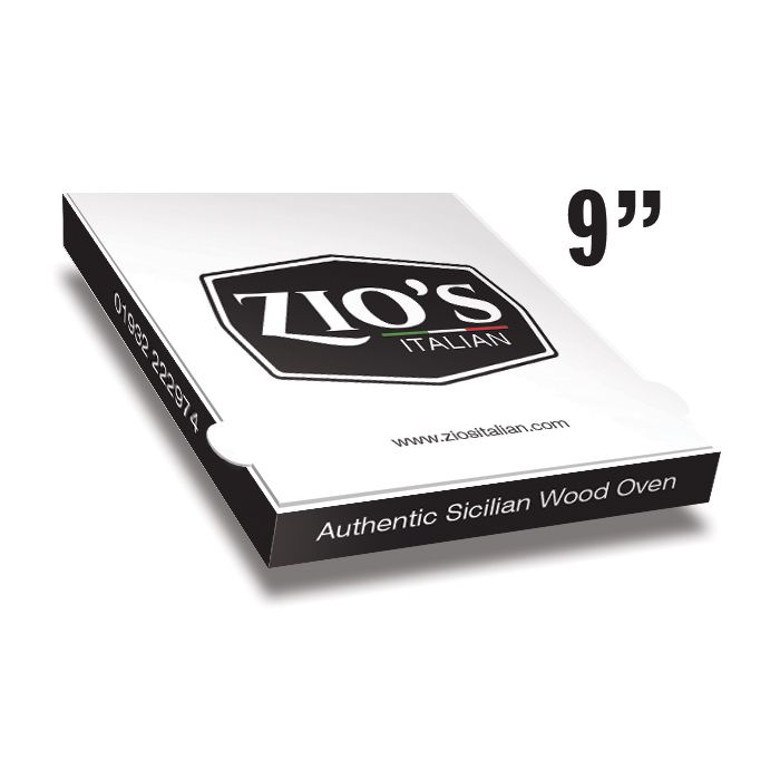 ZIO'S - Pizza Box White Paper - 3col - 24x24x4 - 9x9x1.5inch - 100 pz