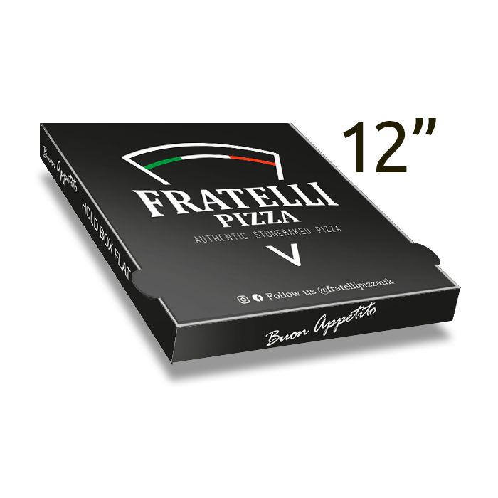 FRATELLI PIZZA - Pizza Box White Paper - 3col - 32x32x4 - 12.5x12.5x1.5inch - 100 pz