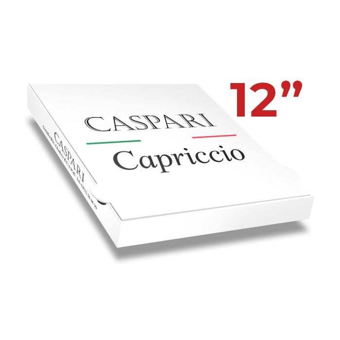 CASPARI - Pizza Box White Paper - 3col - 32x32x4 - 12.5x12.5x1.5inch - 100 pz