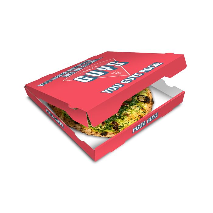 PIZZA GUYS - Pizza Box White Paper - 2col - 31x31x4 - 12x12x1.5 inch - 100 pz