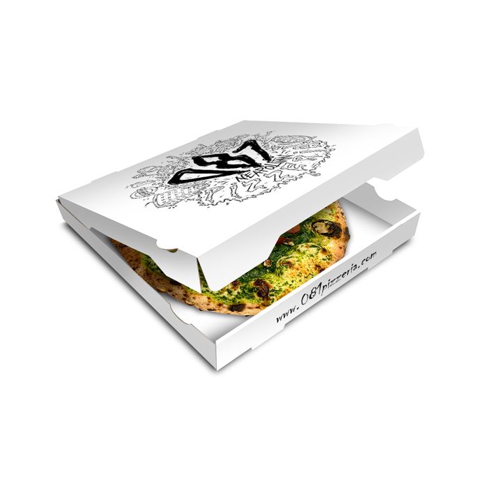 081 NEAPOLITAN - Pizza Box White Paper - 1col - 32x32x4 - 12.5x12.5x1.5inch - 100 pz