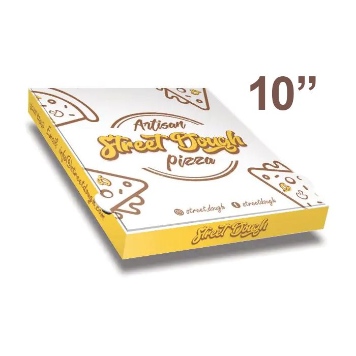 ARTISAN STREET DOUGH - Pizza Box White Paper - 2col - 26x26x4 - 10x10x1.5 - 100 pz