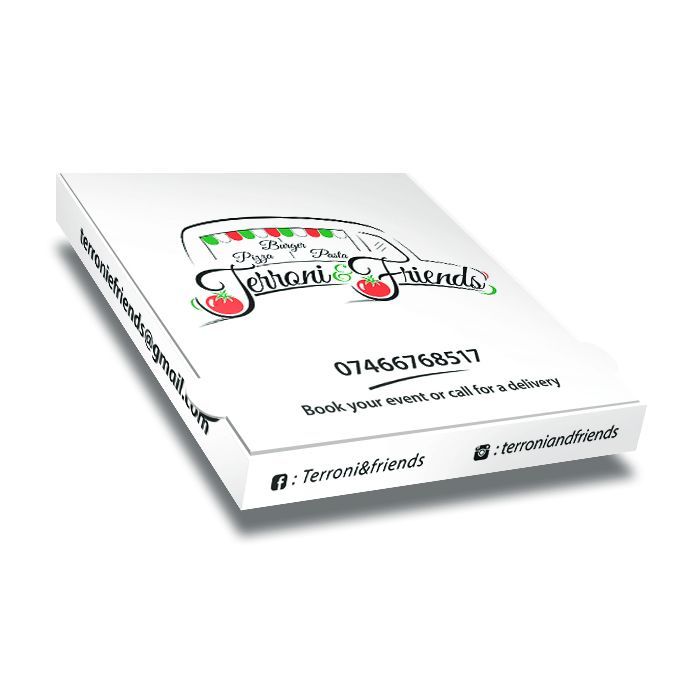 SAN GIORGIO DEAL - TERRONI & FRIENDS Pizza Box White Paper - 3col - 32x32x4 - 12.5x12.5x1.5 - 100 pz