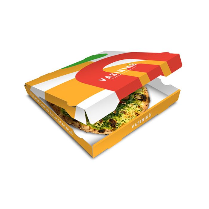 VASINIKO - Pizza Box White Paper - 3col - 32x32x4 - 12.5x12.5x1.5 inch - 100 pz